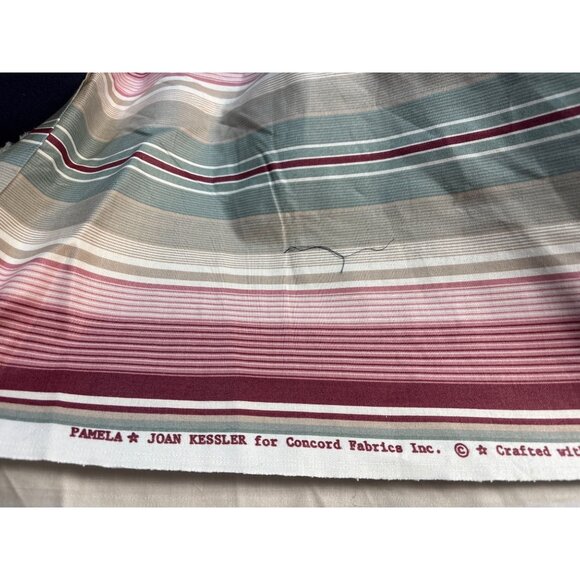 Pamela Joan Kessler Concord Striped Fabric 1/2 yard x 54" Cotton Blend Multicolo - Picture 4 of 7